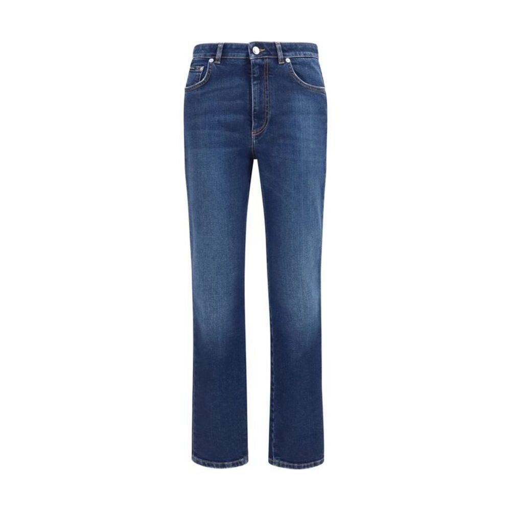 Dolce & Gabbana Blue Cotton Straight-Leg Women's Jeans